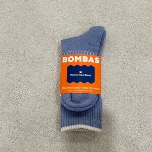 Bombas Blue and White Merino Wool Socks